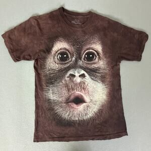 The Mountain Baby Face Orangutan Monkey Brown Tie Dye Graphic T-Shirt 3XL
